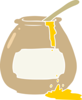 pote de mel de desenho animado estilo de cor plana png