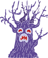 cartoon doodle spooky tree png