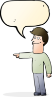 cartoon man pointing with speech bubble png