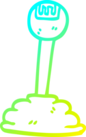 cold gradient line drawing of a cartoon gear shift png