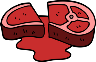 cartoon doodle rare steak png