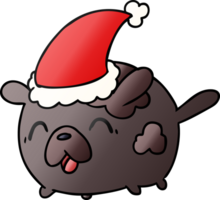 hand drawn christmas gradient cartoon of kawaii dog png