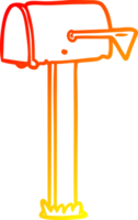 warm gradient line drawing of a mailbox png