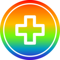 Zusatz mit Regenbogen Gradient Fertig kreisförmig Symbol mit Regenbogen Gradient Fertig png