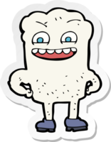 sticker of a cartoon happy tooth png