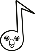 line drawing cartoon of a musical note png