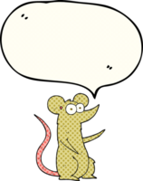 hand drawn comic book speech bubble cartoon mouse in love png