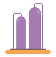 Oil tanks with pipes in flat design. Petrochemical factory with storage. illustration isolated. vector