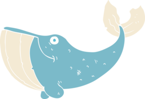 flat color illustration of whale png