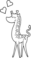 cartoon giraffe with love heart png