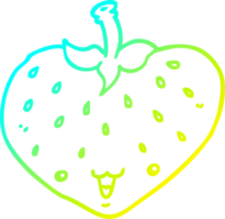 cold gradient line drawing of a cartoon strawberry png