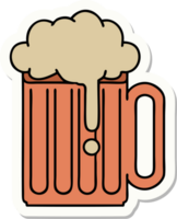 sticker of tattoo in traditional style of a beer tankard png