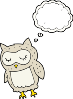 hand drawn thought bubble cartoon owl png