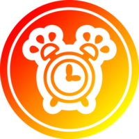 ringing alarm clock circular icon with warm gradient finish png