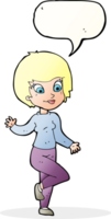 cartoon woman waving with speech bubble png