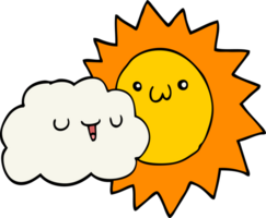 cartone animato sole e nube png