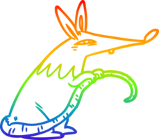 arc en ciel pente ligne dessin de une sournois rat png