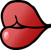 cartoon doodle red lips png