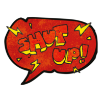 hand speech bubble textured cartoon shut up symbol png