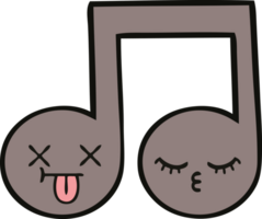 cute cartoon of a musical note png