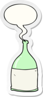 cartoon bottle with speech bubble sticker png