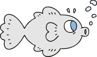 hand drawn quirky cartoon fish png