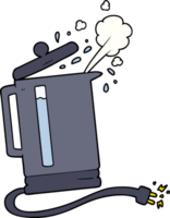 cartoon electric kettle boiling png