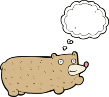 funny cartoon bear with thought bubble png