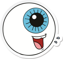 sticker of a cartoon eyeball laughing png