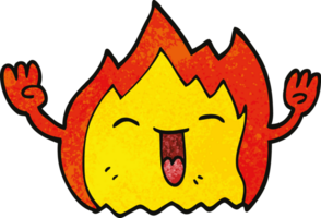 Cartoon-Doodle glückliche rote Flamme png