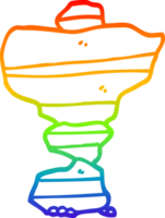 rainbow gradient line drawing of a cartoon of stacked stones png