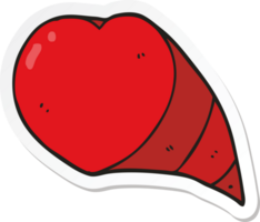 autocollant d'un symbole de coeur d'amour de dessin animé png