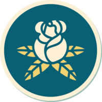 sticker of tattoo in traditional style of a single rose png