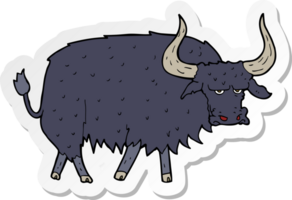 sticker of a cartoon annoyed hairy ox png