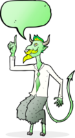 cartoon demon boss in shirt and tie with speech bubble png