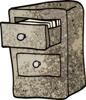 cajones de archivos de dibujos animados de ilustración con textura grunge png