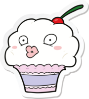 sticker of a cartoon cupcake png