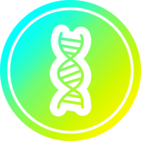 DNA chain circular icon with cool gradient finish png