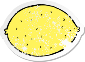 autocollant en détresse d'un citron de dessin animé png