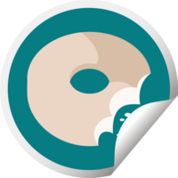 gebeten donut grafisch illustratie circulaire sticker png