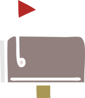 flat color retro cartoon of a mail box png