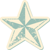 iconic distressed sticker tattoo style image of a star png