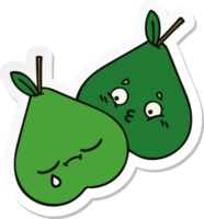 sticker of a cute cartoon pears png