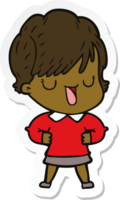 sticker of a cartoon woman talking png