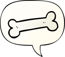 cartoon bone with speech bubble in smooth gradient style png