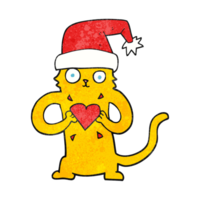 main texturé dessin animé chat aimant Noël png