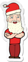 sticker of a cartoon santa claus png