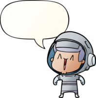 cartoon astronaut man with speech bubble in smooth gradient style png