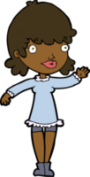 cartoon woman waving png