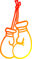 warm gradient line drawing of a cartoon boxing gloves png